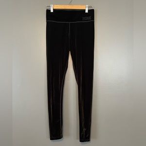 🔥 PINK, by VS black Velvet Leggings 🔥
